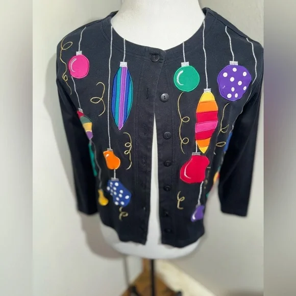 Bechamel Holiday Spirit Button Up Cardigan Vintage Sweater Size Small - Picture 10 of 14